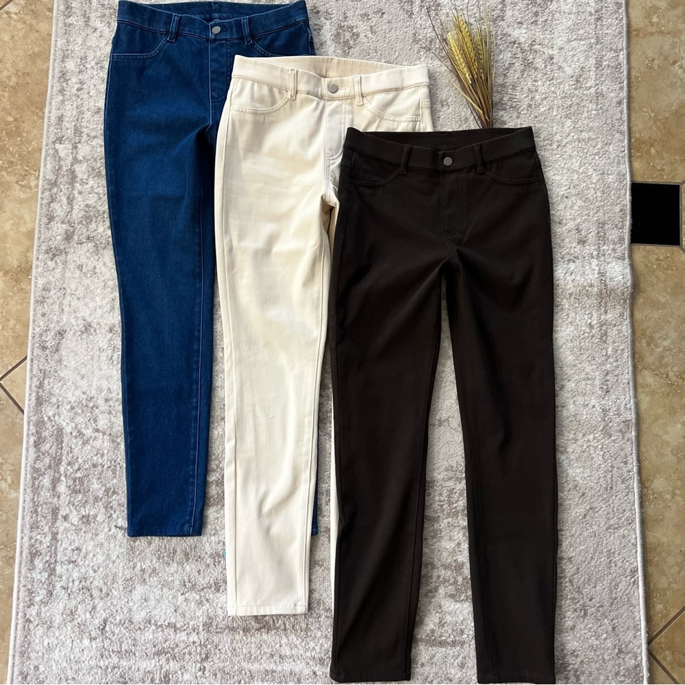 Uniqlo stretch denim pull-on pants